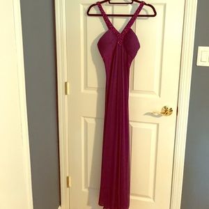 Purple , maxi dress with beaded straps