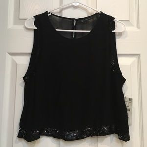 Zara Trafaluc Sequin Trim Tank