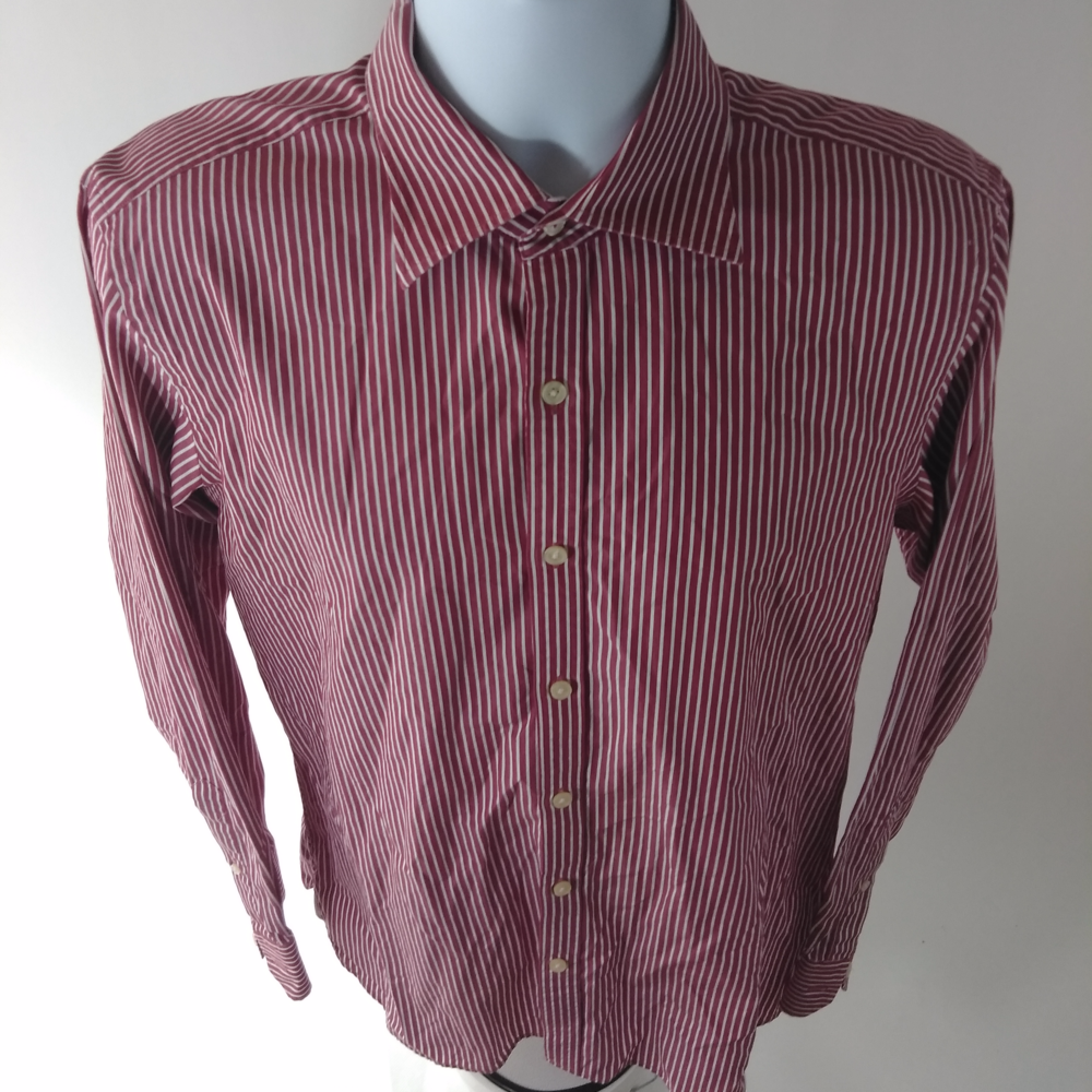 Banana Republic Men's Red White Stripled Shirt
