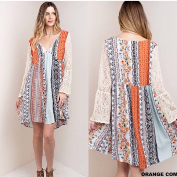 💓S-XXXL💓 Boho Peasant Summer Lace Loose Dress - Picture 2 of 4