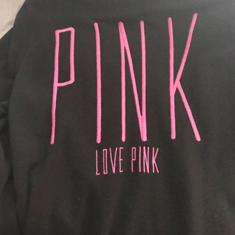 Pink hoodie black with pink logo