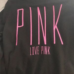 Pink hoodie black with pink logo