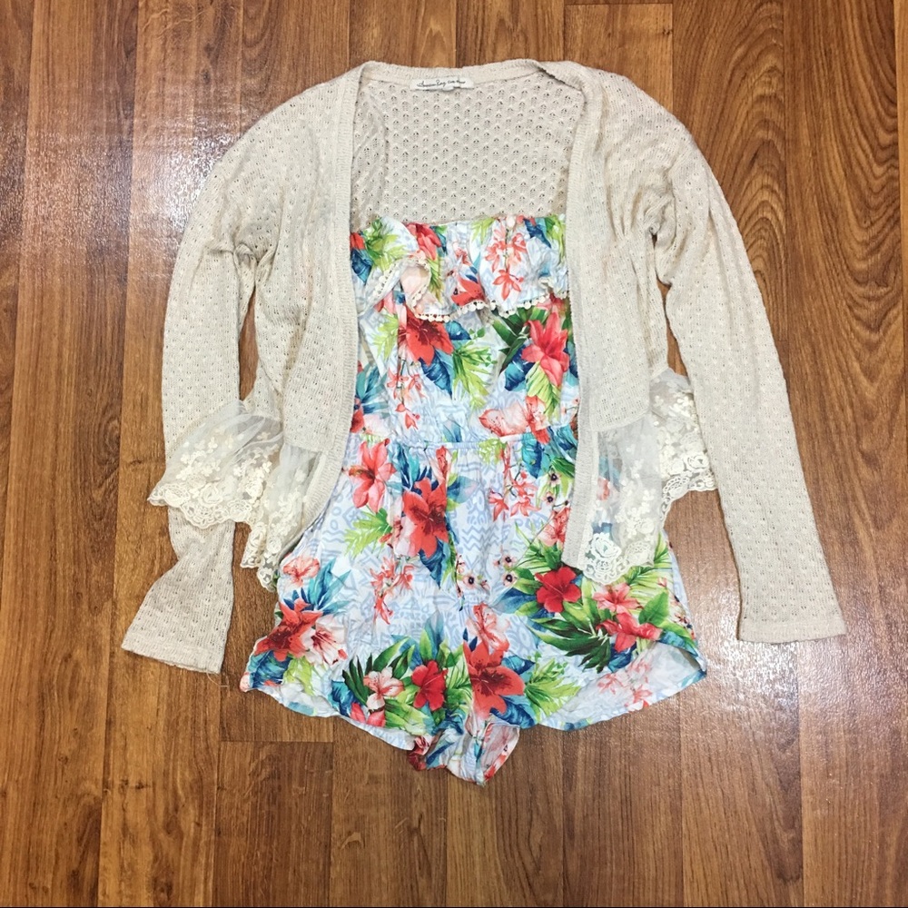 Gorgeous Boho Crochet Lace Floral Romper - Picture 1 of 6