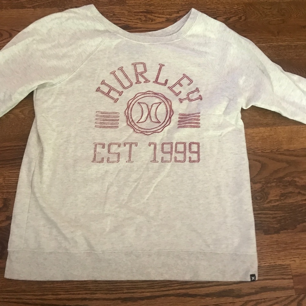 Beige long sleeve Hurley crew neck