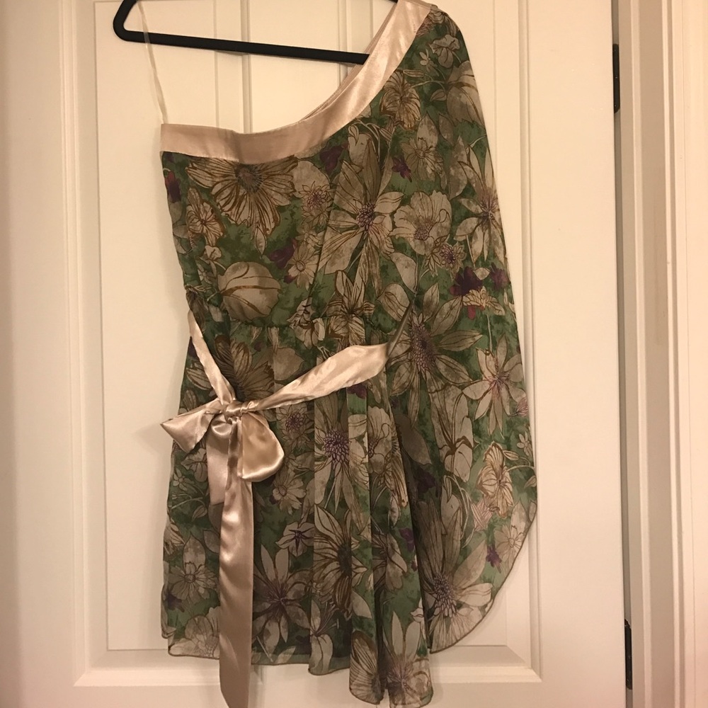 Floral One-Shoulder Cocktail Dress by Hello Miss