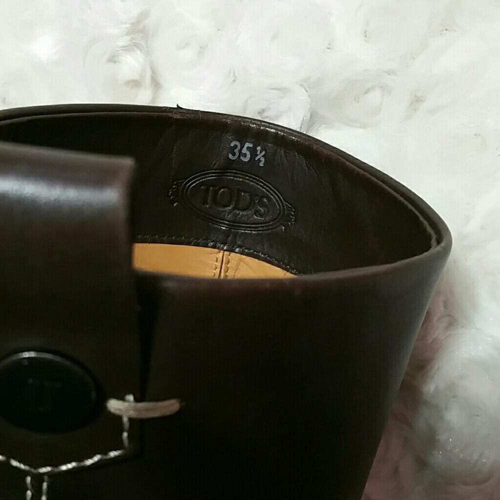 FLASH Tod's Brown Leather Biker Boots - 5.5 - Picture 8 of 8