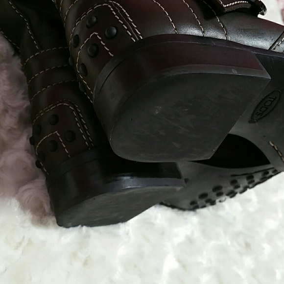 FLASH Tod's Brown Leather Biker Boots - 5.5 - Picture 5 of 8