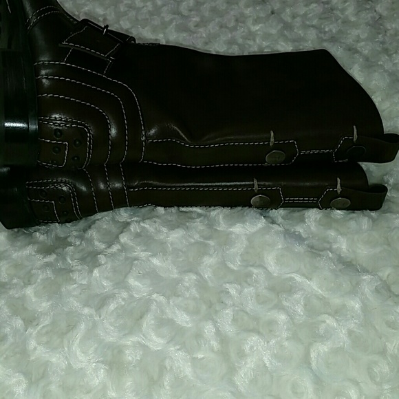 FLASH Tod's Brown Leather Biker Boots - 5.5 - Picture 7 of 8
