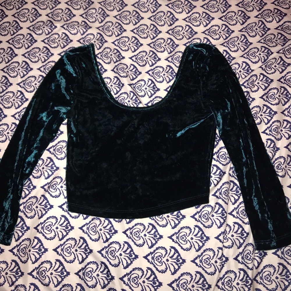Suede turquoise crop top