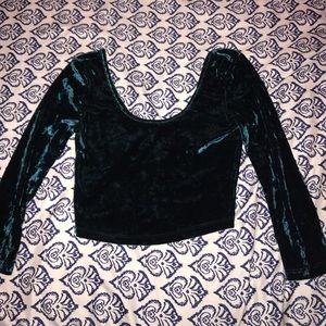 Suede turquoise crop top