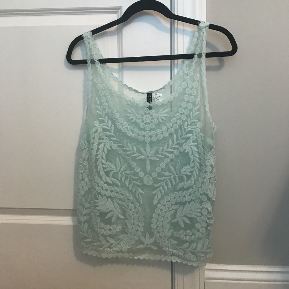 Light Blue Lace Tank