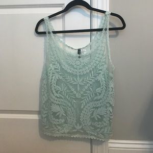 Light Blue Lace Tank