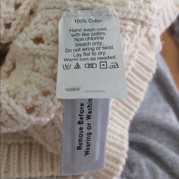 4/$15 SUPER SALE White Openwork Cotton Sweater - Picture 4 of 4