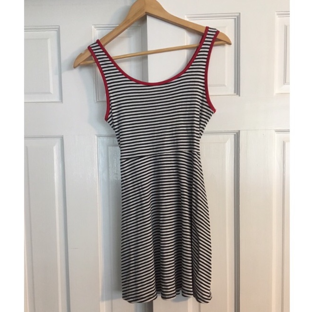 red & black stripped dress