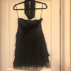 Express Black Strapless Cocktail Dress