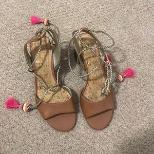 Sam Edelman beige block heel sandals