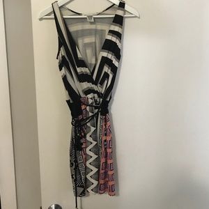 DVF Mini Wrap Dress with geometric prints