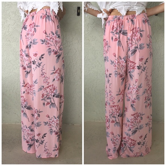 🏖 Was $38  Floral Slit Pants - Picture 3 of 4