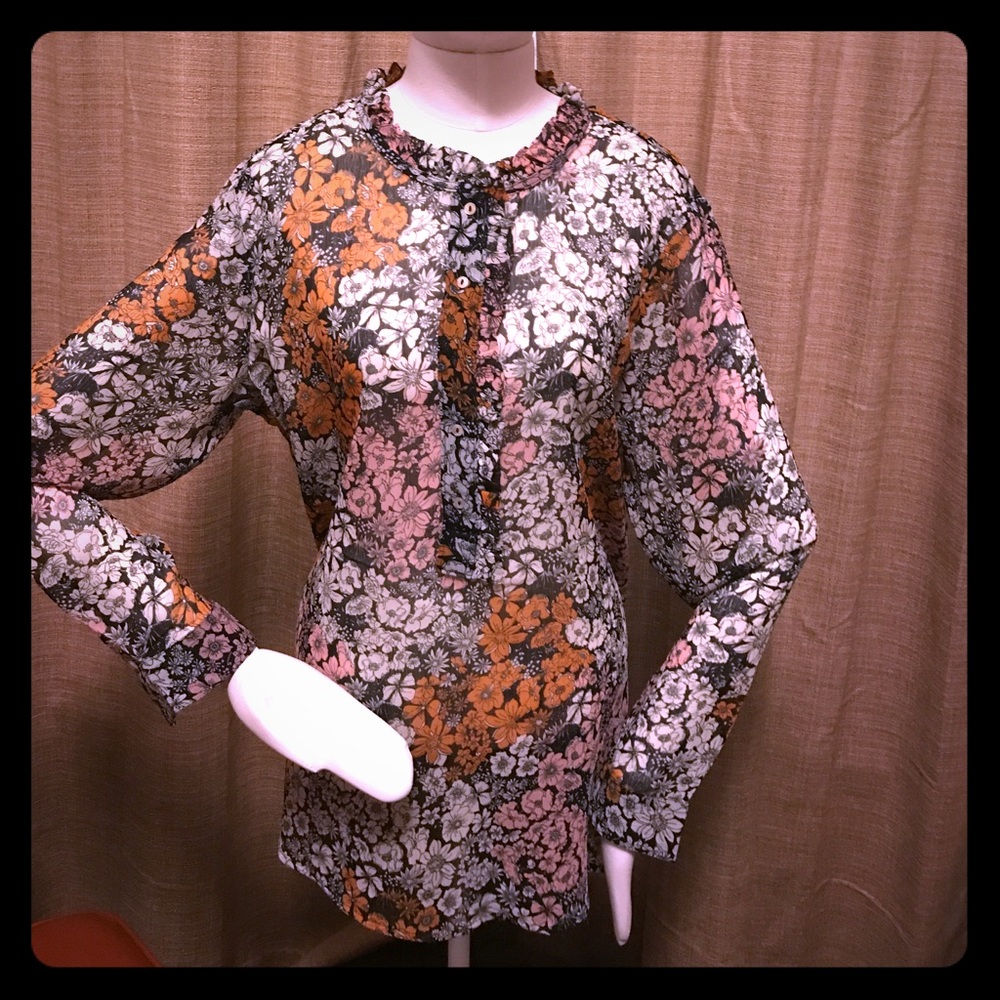 H&M floral tunic blouse