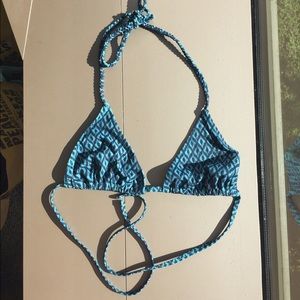 Urban Outfitters blue patterned triangle swim top