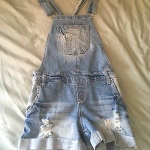 Wallflower Faded Short Overalls