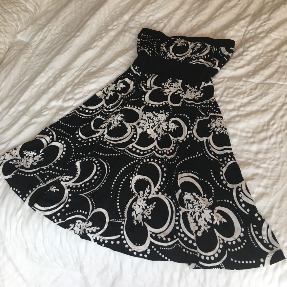 Black and white floral dress