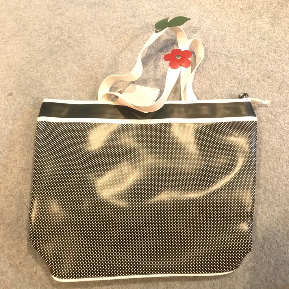 Koie black and white polka dot tote bag