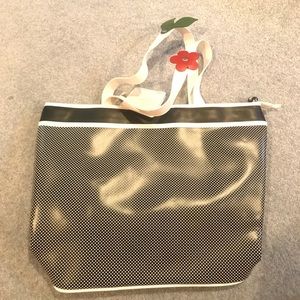 Koie black and white polka dot tote bag