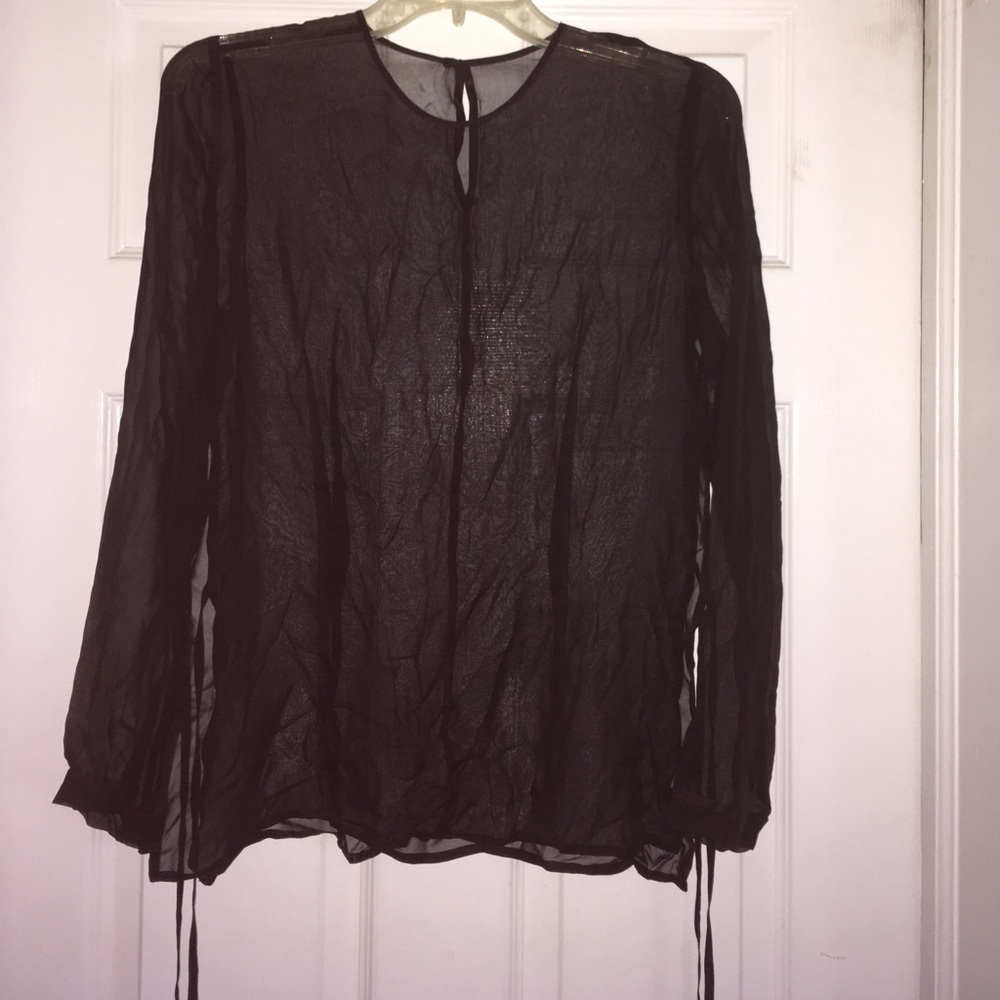 Brown long sleeve Chiffon Top