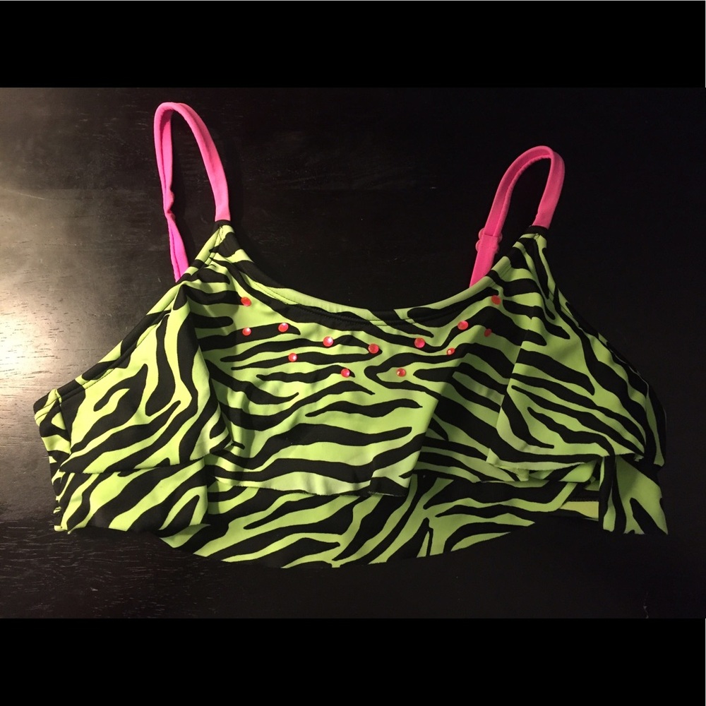 Green zebra print bathing suit 👙
