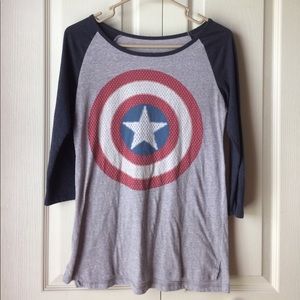 Captain America baseball tee
