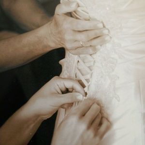 Maggie Sottero ivory silk sweetheart wedding dress