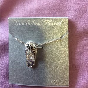 Silver Plated Flipflop Necklace