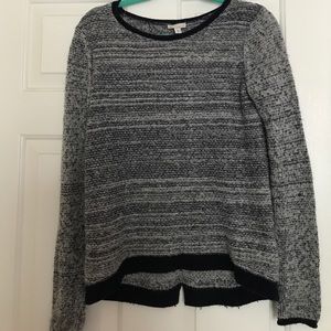A wool blue and white sweater