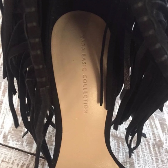 BNWT ZARA WOMENS FRINGE SUEDE HEELS STILETTOS | 6 - Picture 3 of 4