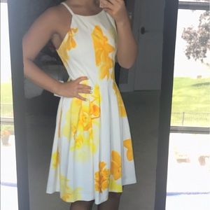 New Calvin Klein Yellow Floral Dress