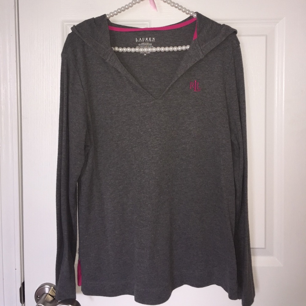 Ralph Lauren Grey and Pink Hoodie