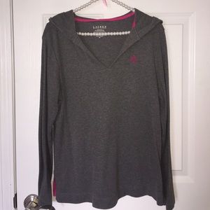Ralph Lauren Grey and Pink Hoodie