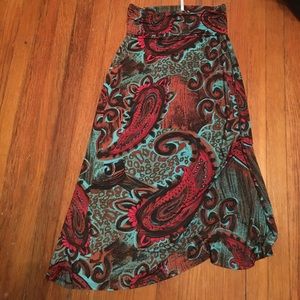 Maxi skirt in rustic paisley