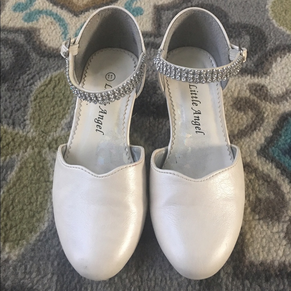 Little Angel Ivory Flower Girl Shoes Size 11