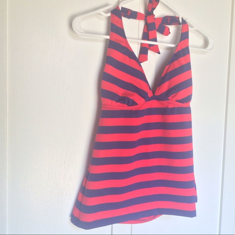 Mossimo small red/navy halter top tankini set