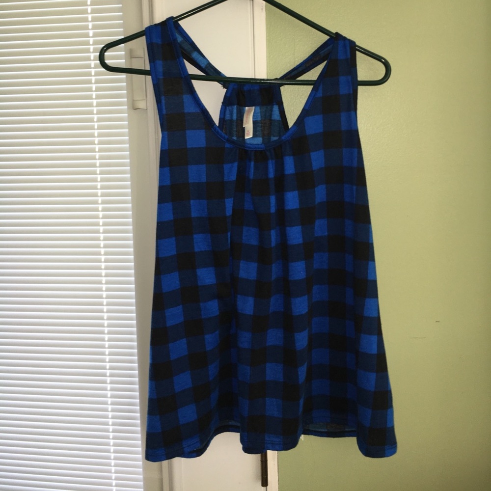 Plaid Racerback Tank Top- Size M