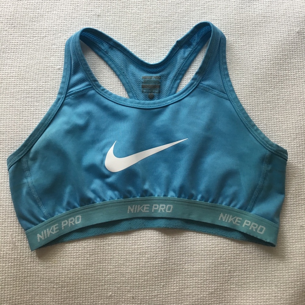 Nike pro light blue sport bra