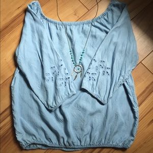 🌟Soft Chambray Boho Top - XL SALE PRICE FIRM