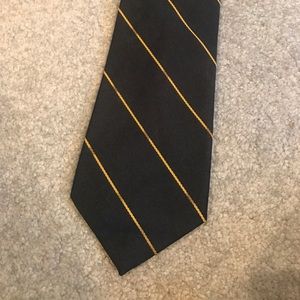 Navy and gold striped tie