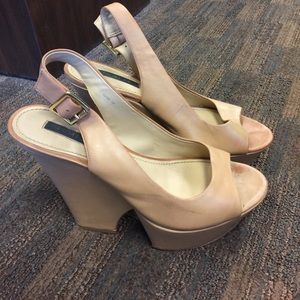 rachel zoe tan wedge/heels