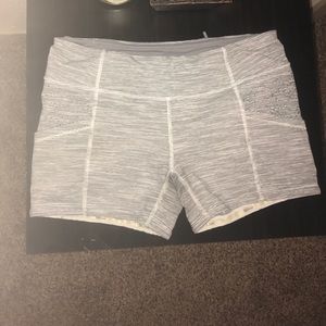 Small striped Lululemon Athletica workout shorts