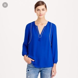 J Crew tassel trim blouse size 0