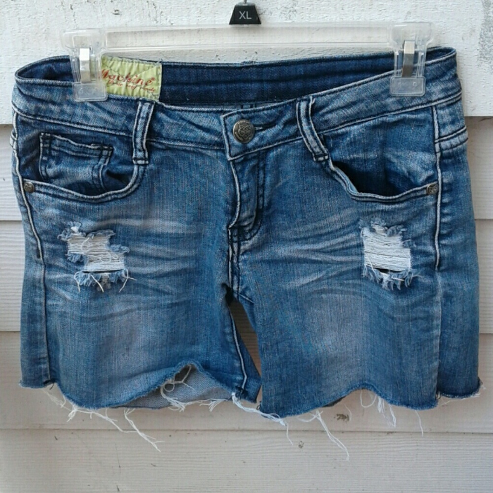 MACHINE NOUVELLE MODE DISTRESSED JEAN SHORTS - Picture 4 of 4