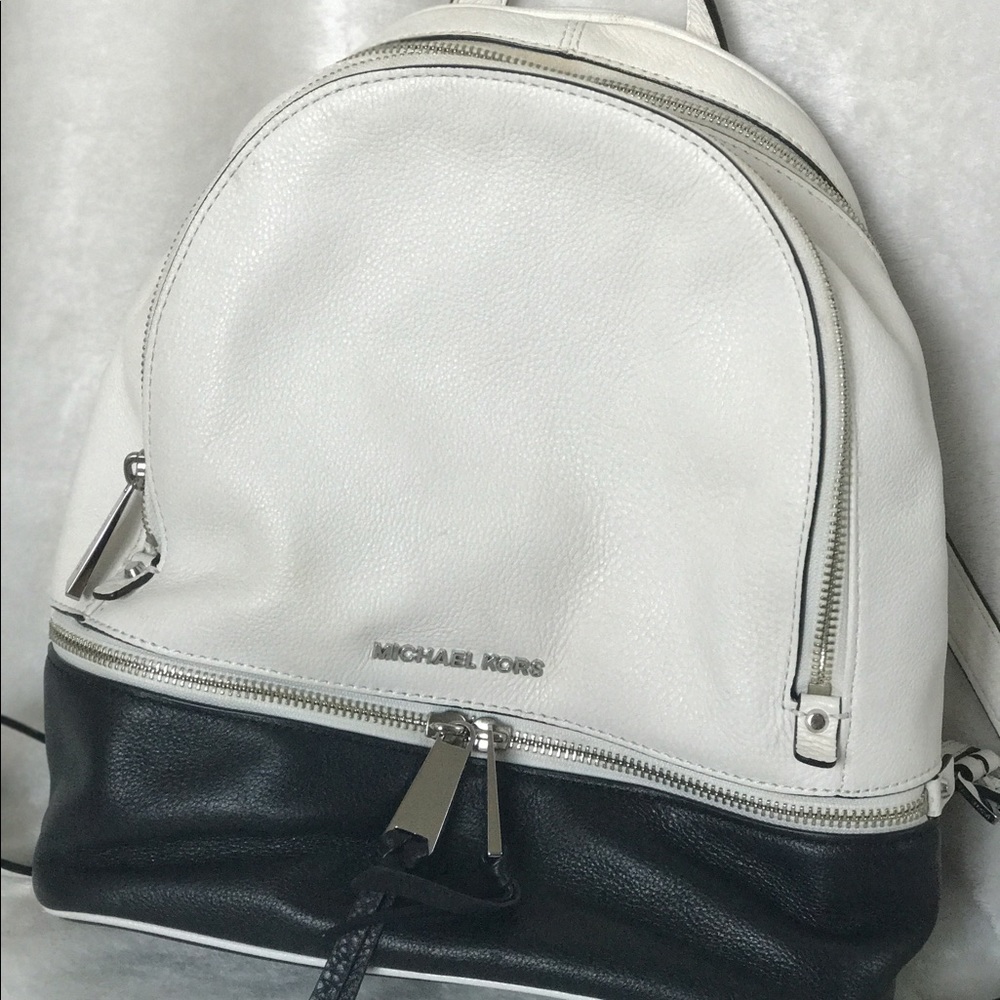 MICHAEL KORS White and Black Backpack